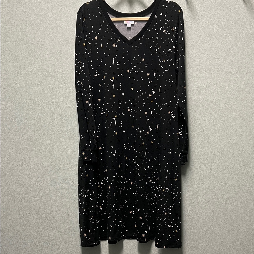 LulaRoe Emily Black Starry Dress